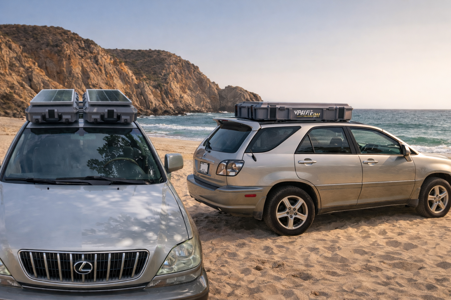 Sunface Guncase mounted on Lexus roof rack
