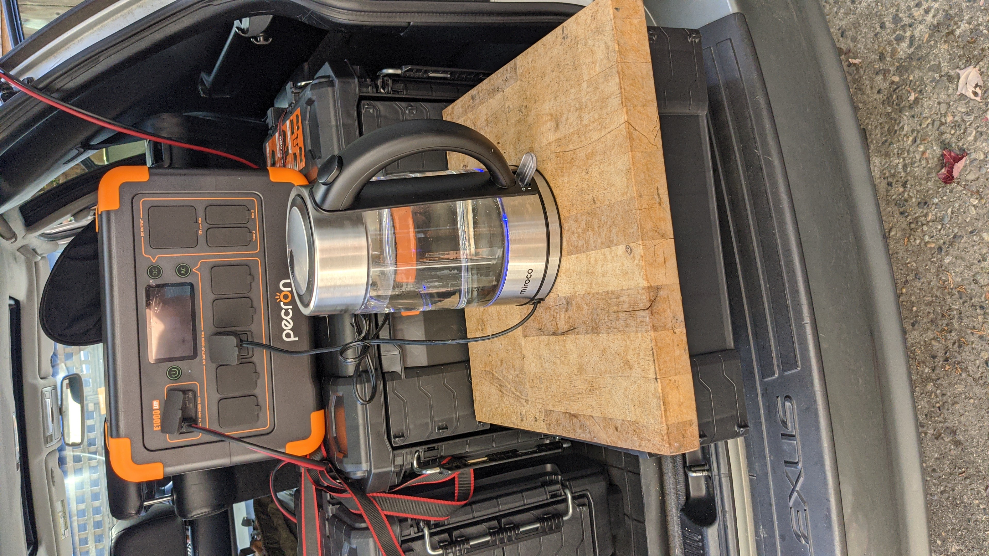 Pecron E1000LFP power station in cargo area