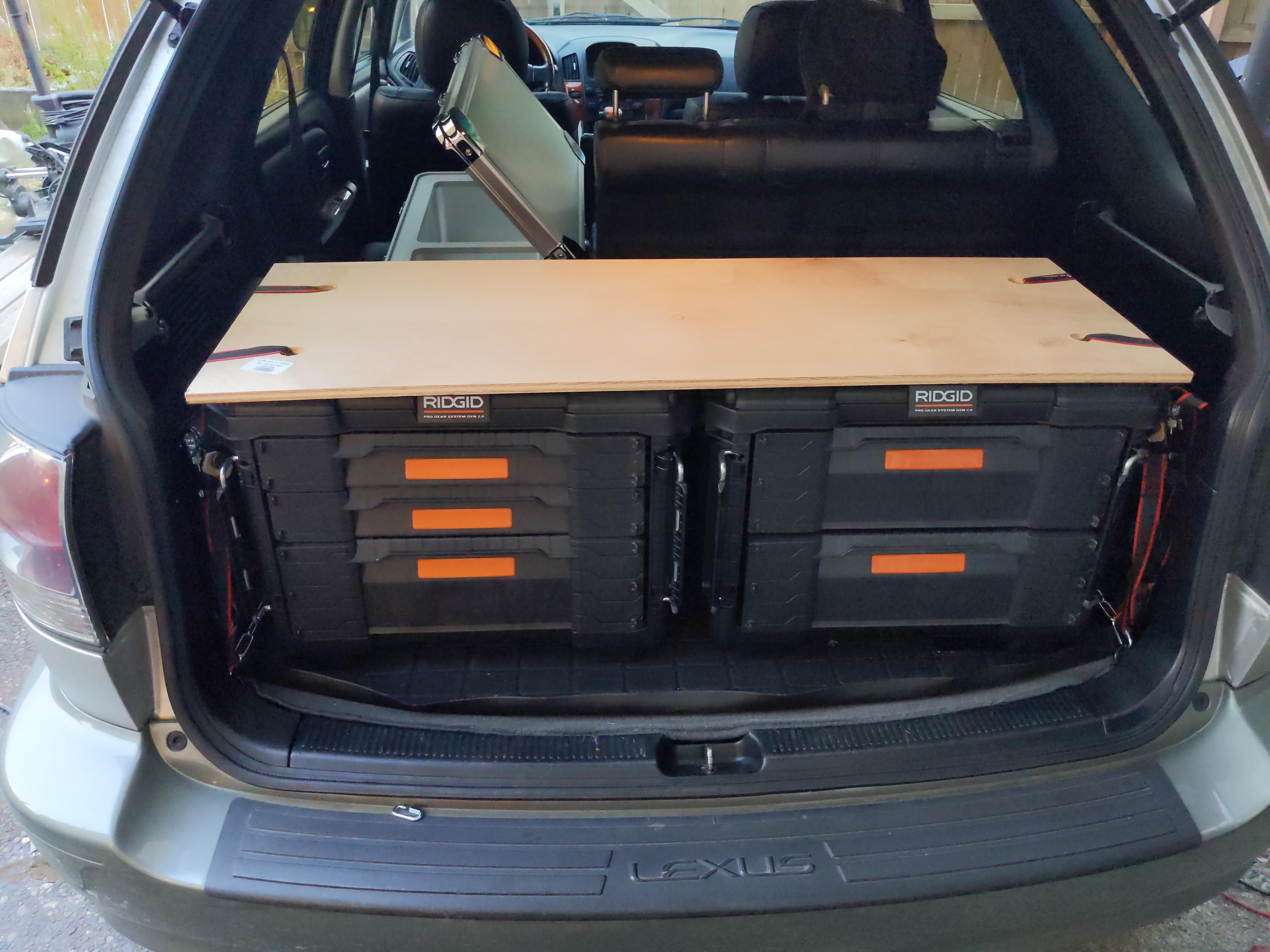 RIDGID Pro Gear 2.0 drawer units in Lexus cargo area
